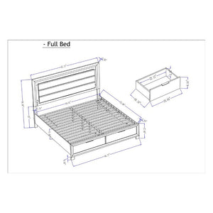 English Elm Cllisie Upholstered Full Bed with Padded Panel Headboard in Warm Brown Wood Frame B201S00522