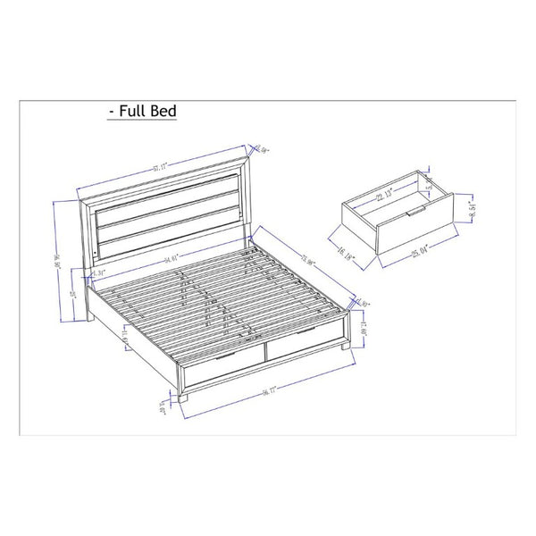 English Elm Cllisie Upholstered Full Bed with Padded Panel Headboard in Warm Brown Wood Frame B201S00522