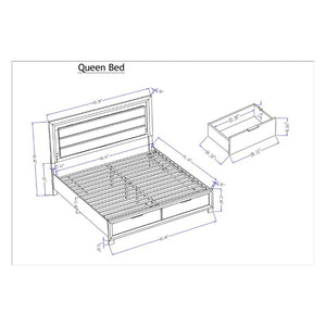 English Elm Cllisie Upholstered Panel Queen Bed Warm Brown Wood Frame for Modern Bedroom B201S00526