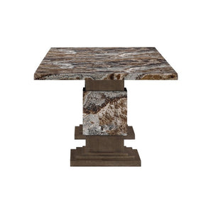 English Elm Stacey Rectangular Faux Marble Dining Table Seats Eight with Pedestal Base B201S00529