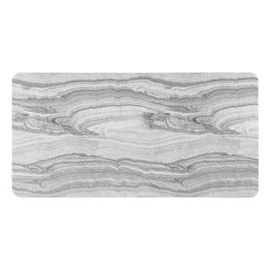 English Elm Fabric Faux Marble Rectangular Dining Table with Double Pedestal Base Seats Eight B201S00530