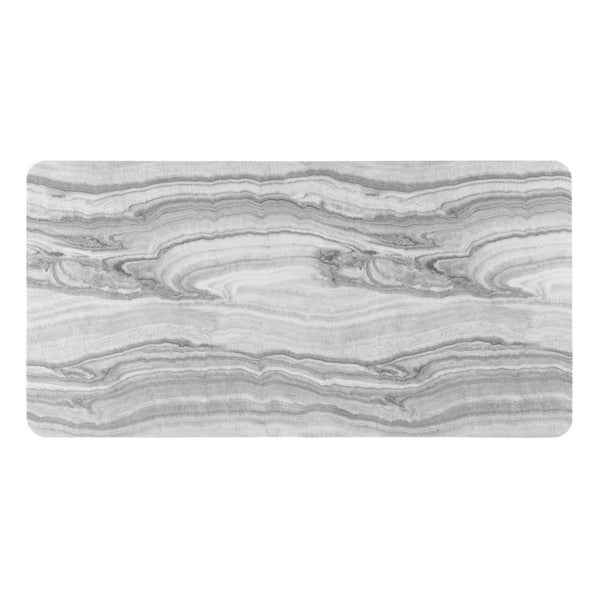English Elm Fabric Faux Marble Rectangular Dining Table with Double Pedestal Base Seats Eight B201S00530