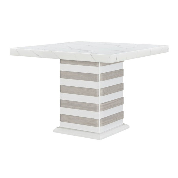 English Elm Donna Round Bar Table Faux Marble Top Pedestal Base Bistro Style Dining B201S00531