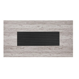 English Elm Dark Gray Washed Plank Dining Table with Storage Pedestal Base Seats Six B201S00535