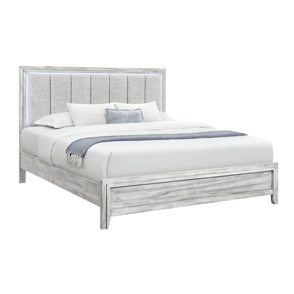 English Elm Eleanor Low Profile Full Bed with Integrated LED Channel Lighting Modern Frame B201S00541