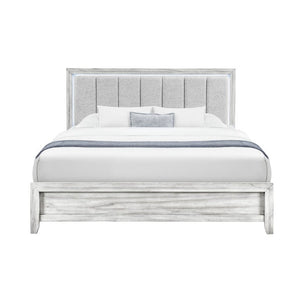 English Elm Eleanor Low Profile Full Bed with Integrated LED Channel Lighting Modern Frame B201S00541