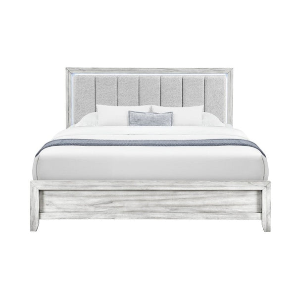 English Elm Eleanor Low Profile Full Bed with Integrated LED Channel Lighting Modern Frame B201S00541
