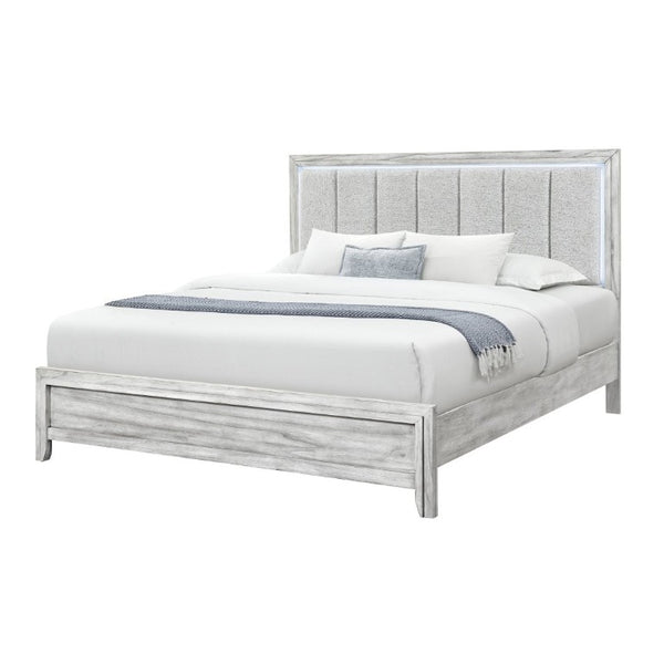 English Elm Eleanor Low Profile Full Bed with Integrated LED Channel Lighting Modern Frame B201S00541