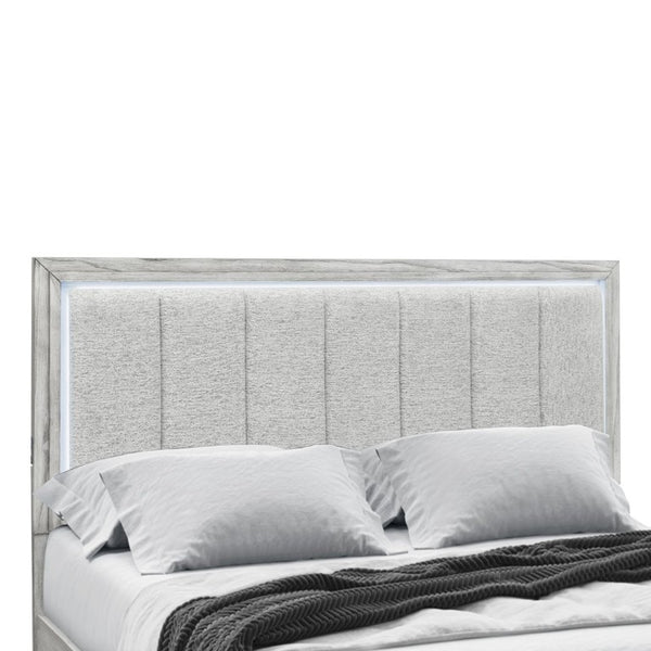 English Elm Eleanor Low Profile Full Bed with Integrated LED Channel Lighting Modern Frame B201S00541
