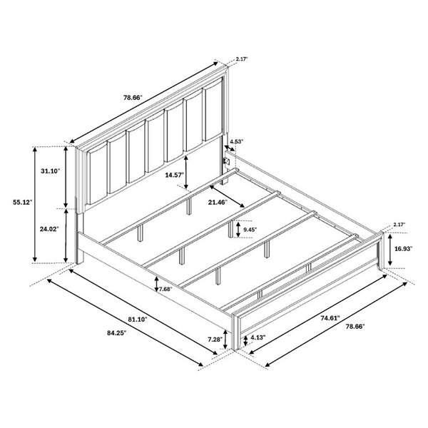 English Elm Eleanor Low Profile King Platform Bed with Built in LED Ambient Lighting B201S00542