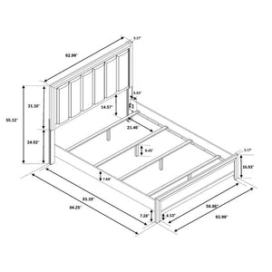 English Elm Eleanor Grey Queen Platform Bed with Built-In LED Ambient Lighting and Tapered Legs B201S00543