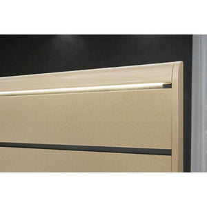 English Elm Gigi Gold Platform Full Bed Slatted Headboard with Ambient LED Frame Lighting B201S00547