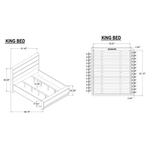 English Elm Gigi Gold Platform King Bed with LED Ambient Lighting and Slat Headboard B201S00549