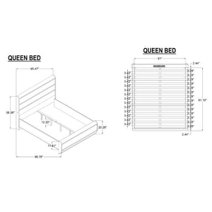 English Elm Gigi Gold Queen Bed Slat Headboard with Ambient LED Underlighting Modern Frame B201S00551