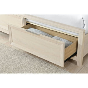 English Elm Melissa Upholstered Full Storage Bed Low Profile Padded Headboard Tapered Legs Beige B201S00561