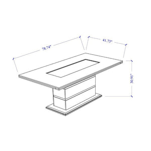 English Elm Ariya Glam Pedestal Dining Table with Glass Inset Acrylic Accents and Glitter Finish B201S00573