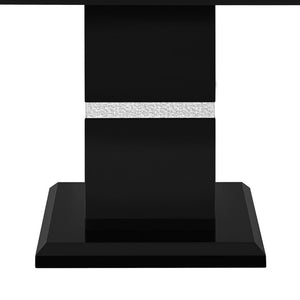 English Elm Ariya Gloss Black Lacquer End Table with Glass Inlay for Modern Living Spaces B201S00574