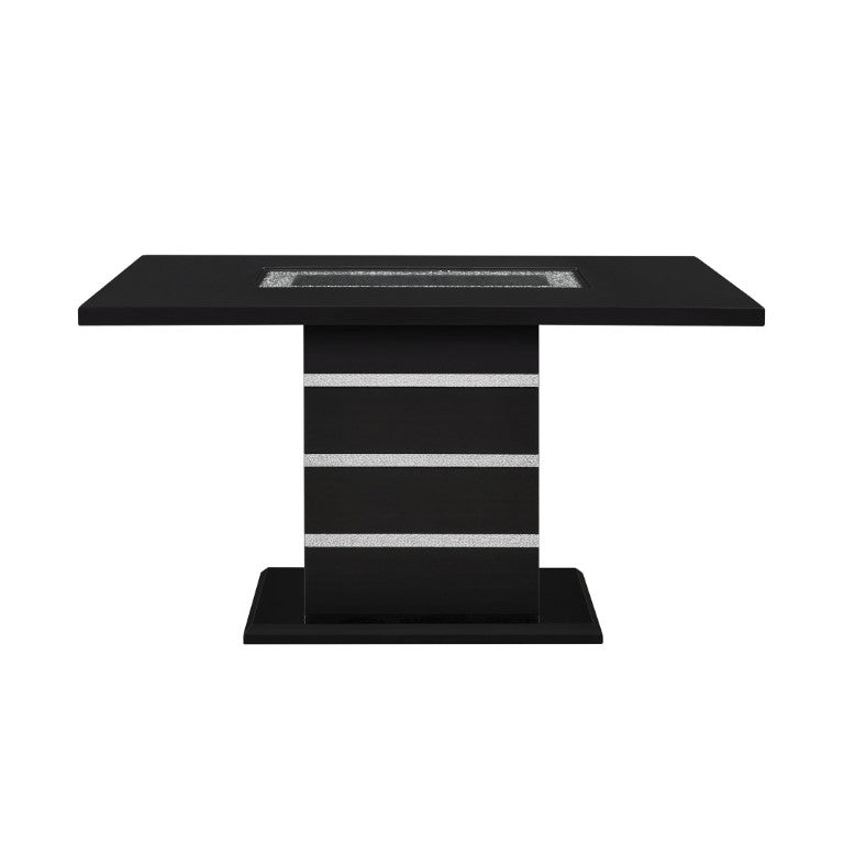 English Elm Ariya Glam Pedestal Bar Table High Gloss Acrylic Glitter Top for Bold Loft Dining B201S00575