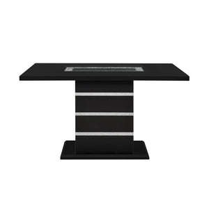 English Elm Ariya Glam Pedestal Bar Table High Gloss Acrylic Glitter Top for Bold Loft Dining B201S00575