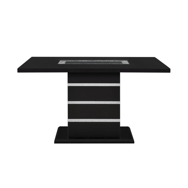 English Elm Ariya Glam Pedestal Bar Table High Gloss Acrylic Glitter Top for Bold Loft Dining B201S00575