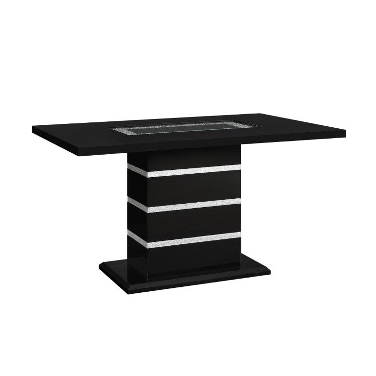 English Elm Ariya Glam Pedestal Bar Table High Gloss Acrylic Glitter Top for Bold Loft Dining B201S00575