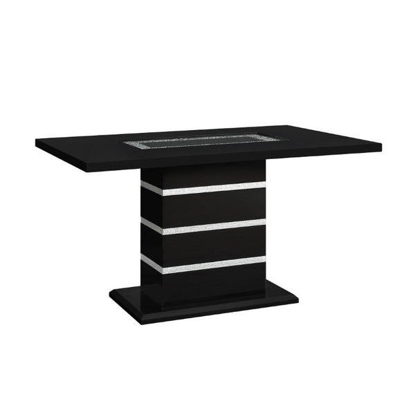 English Elm Ariya Glam Pedestal Bar Table High Gloss Acrylic Glitter Top for Bold Loft Dining B201S00575