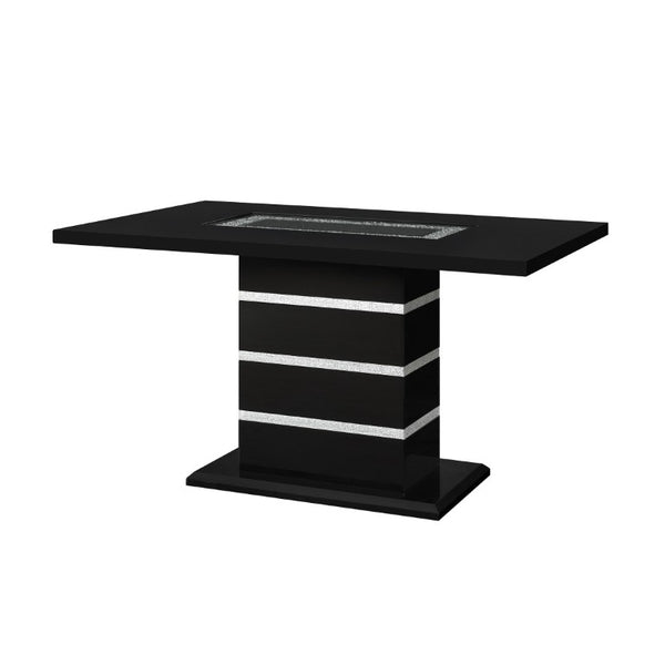 English Elm Ariya Glam Pedestal Bar Table High Gloss Acrylic Glitter Top for Bold Loft Dining B201S00575