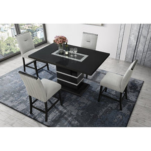 English Elm Ariya Glam Pedestal Bar Table High Gloss Acrylic Glitter Top for Bold Loft Dining B201S00575
