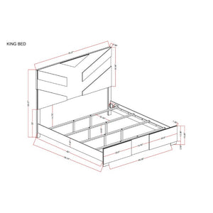 English Elm Prime LED Headboard King Bed Low Profile Wood Frame for Modern Bedroom B201S00584
