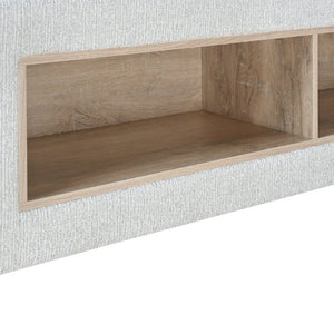 English Elm Sacha King Platform Bed with LED Bookcase Headboard and Built-In Storage Rails B201S00588