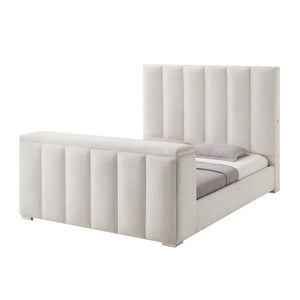English Elm Sacha King Platform Bed with TV Lift Fireplace Speakers and Upholstered Headboard B201S00590