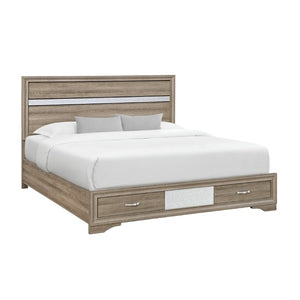 English Elm Ryder Low Profile Full Bed with Panel Headboard and Two Drawer Footboard Storage B201S00592