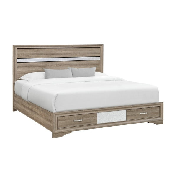 English Elm Ryder Low Profile Full Bed with Panel Headboard and Two Drawer Footboard Storage B201S00592