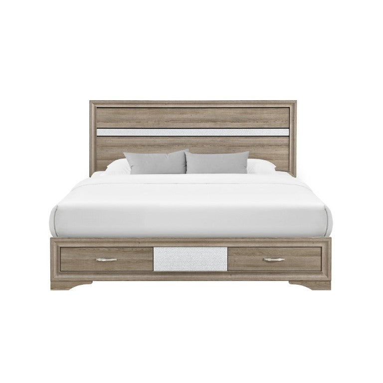 English Elm Ryder Low Profile Full Bed with Panel Headboard and Two Drawer Footboard Storage B201S00592