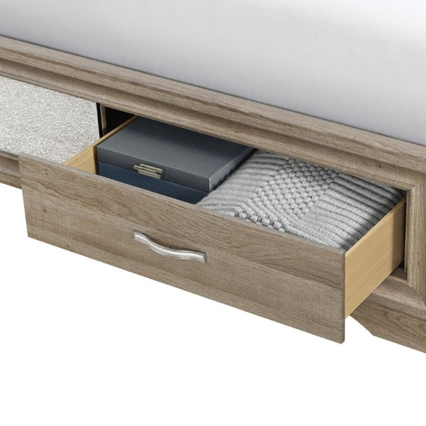 English Elm Ryder Low Profile Full Bed with Panel Headboard and Two Drawer Footboard Storage B201S00592