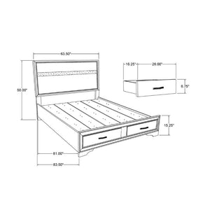 English Elm Ryder King Platform Bed with Panel Headboard and Two Drawer Footboard Storage B201S00593