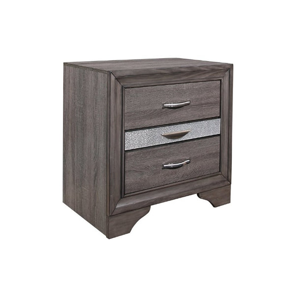 English Elm Ryder Contemporary Full Bedroom Set with Panel Bed Glitter Accents and Grey Finish B201S00596