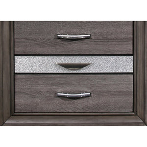 English Elm Ryder Contemporary Full Bedroom Set with Panel Bed Glitter Accents and Grey Finish B201S00596