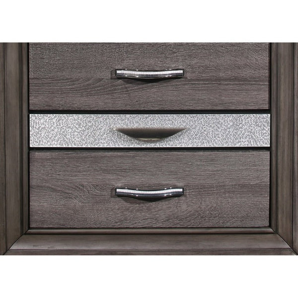 English Elm Ryder Contemporary Full Bedroom Set with Panel Bed Glitter Accents and Grey Finish B201S00596