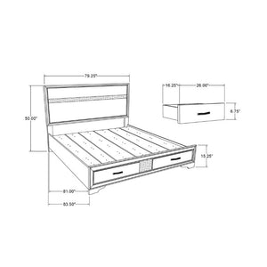 English Elm Ryder Natural Glam Five Piece King Bedroom Set with Low Profile Panel Bed Storage B201S00597