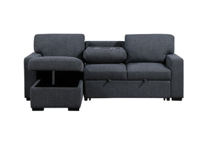 English Elm Terrence Sleeper Sofa with Pull Out Bed Polyester Upholstery for Modern Living Rooms B201S00601