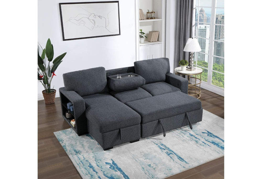 English Elm Terrence Sleeper Sofa with Pull Out Bed Polyester Upholstery for Modern Living Rooms B201S00601