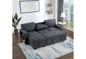 English Elm Terrence Sleeper Sofa with Pull Out Bed Polyester Upholstery for Modern Living Rooms B201S00601