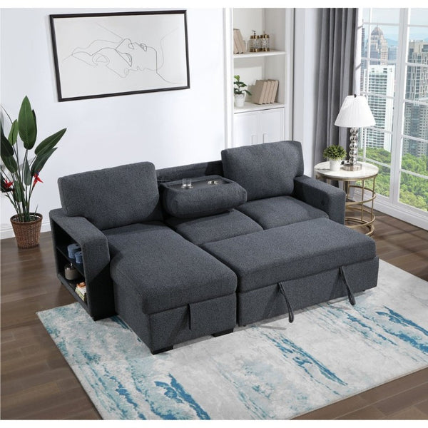 English Elm Terrence Sleeper Sofa with Pull Out Bed Polyester Upholstery for Modern Living Rooms B201S00601
