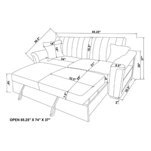 English Elm Tory Navy Polyester Sleeper Sofa with LED Lighting and Cabinet Style Arms B201S00602