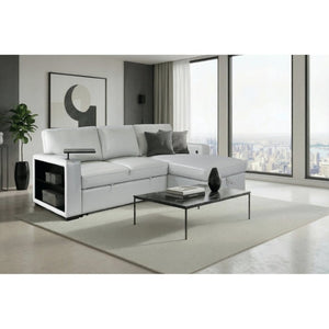 English Elm Tracey Contemporary Polyester Sleeper Sofa with Cabinet Arm Trays for Modern Spaces B201S00603
