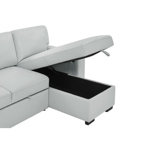 English Elm Tracey Contemporary Polyester Sleeper Sofa with Cabinet Arm Trays for Modern Spaces B201S00603