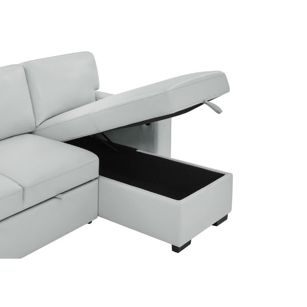 English Elm Tracey Contemporary Polyester Sleeper Sofa with Cabinet Arm Trays for Modern Spaces B201S00603