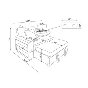 English Elm Tory Contemporary Sleeper Sofa with LED Cabinet Arms and Pull Out Bed B201S00604