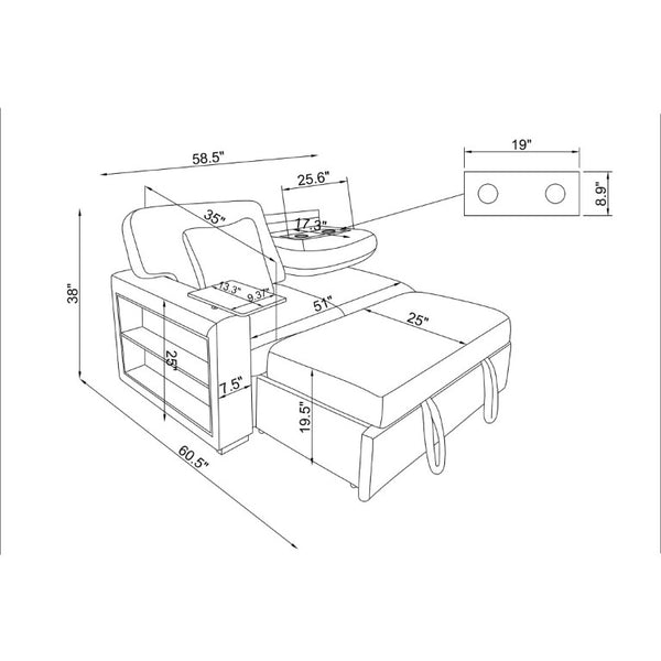 English Elm Tory Contemporary Sleeper Sofa with LED Cabinet Arms and Pull Out Bed B201S00604